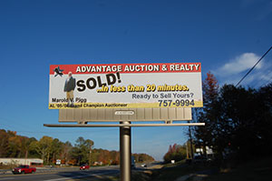 Advantage Autction and Realty billboard